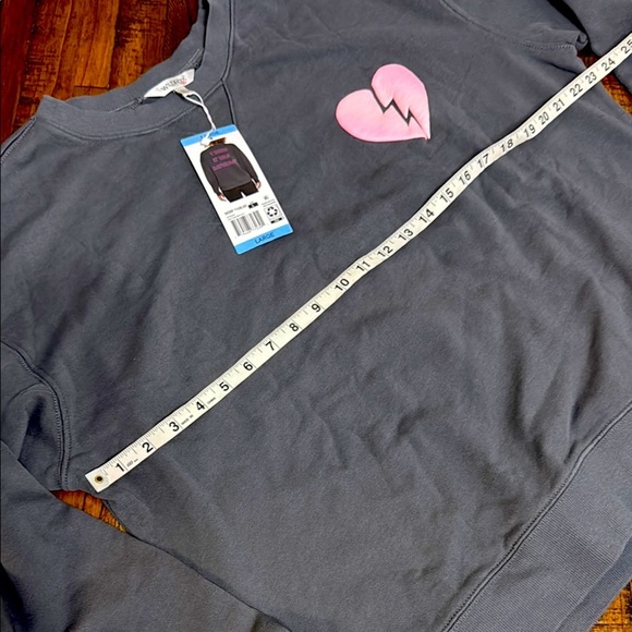 Wildfox I wish it was Saturday broken heart sweatshirt in gray size L NWT - Picture 11 of 13